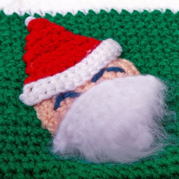 Alternate image for Green Santa-Themed Christmas Stocking Santas Here