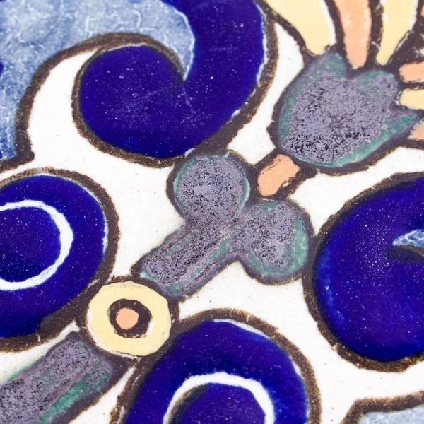 Alternate image for Handmade Talavera-Style Tiles Set of 12 Colorful Fans