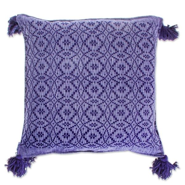 Alternate image for Diamond Pattern 100 Cotton Blue Cushion Cover Oaxaca Diamonds in Blue