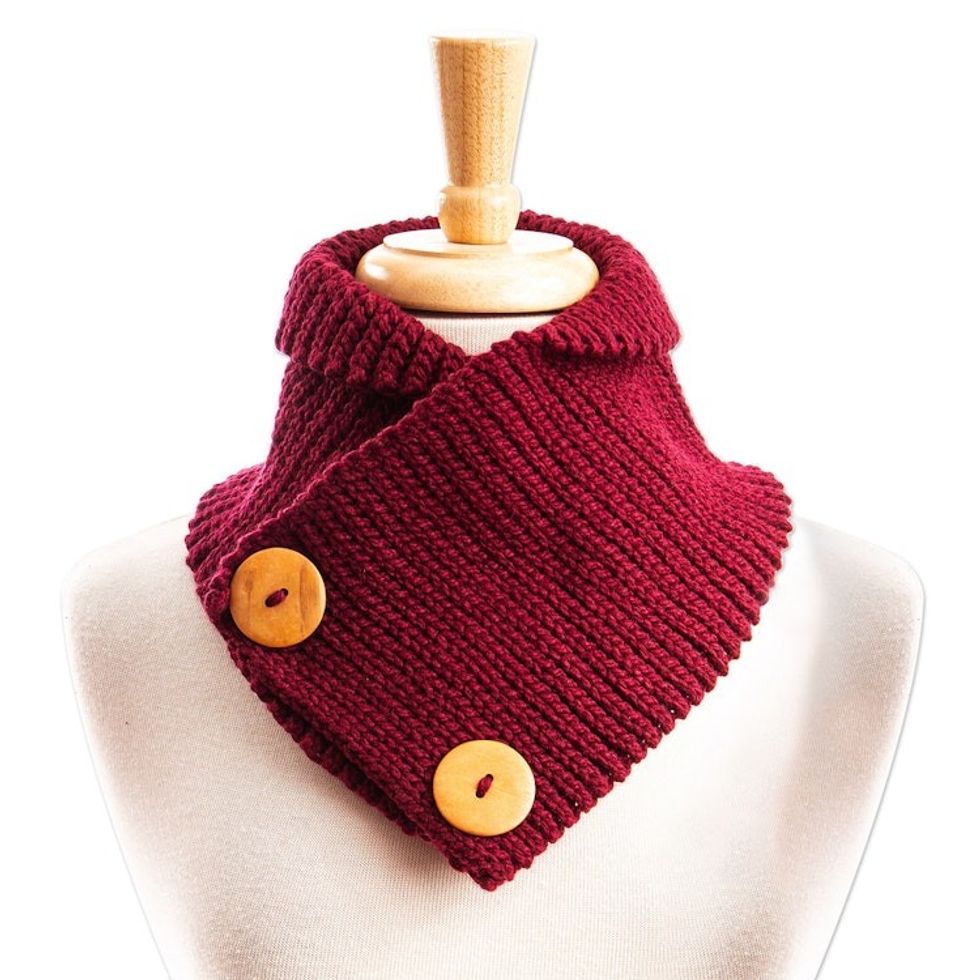 Hand Crocheted Wine Red Neck Warmer 'Wine Warmth'