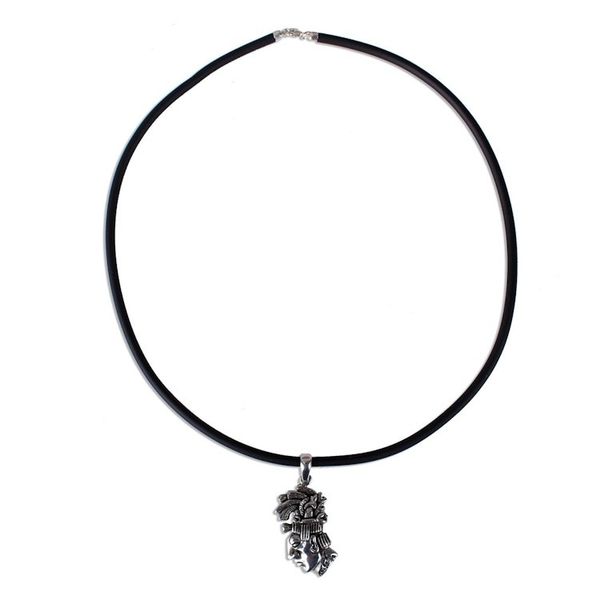 Alternate image for Mens Maya-Themed Taxco Sterling Silver Pendant Necklace Taxco Pacal