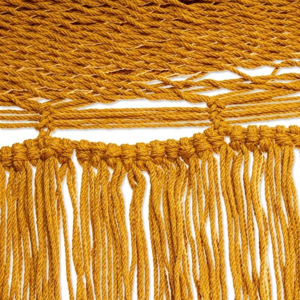 Alternate image for Fringed Amber Yellow Cotton Hammock from Mexico Double Amber Cascade