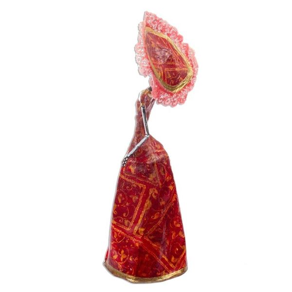 Alternate image for Hand Crafted Papier Mache Catrina Sculpture with Hat Catrina in Red