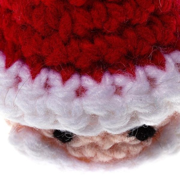 Alternate image for Hand Crocheted Santa Head Ornaments Pair Old-Fashioned Santa