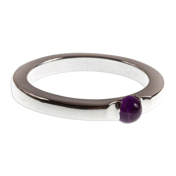 Alternate image for Handmade Amethyst Single-Stone Ring Vantage Point
