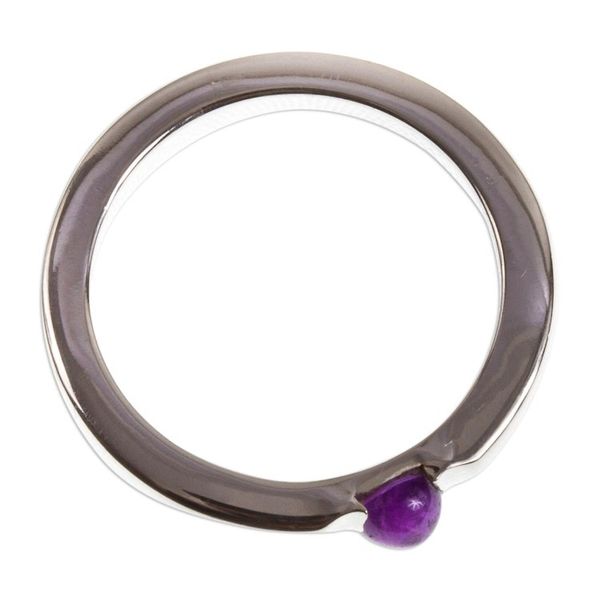 Alternate image for Handmade Amethyst Single-Stone Ring Vantage Point