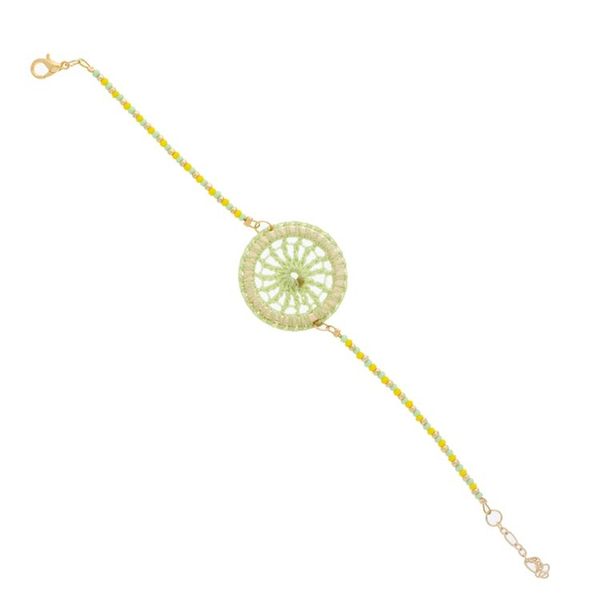 Alternate image for Hand-Crocheted Pendant Bracelet with Gold Accents Daphne
