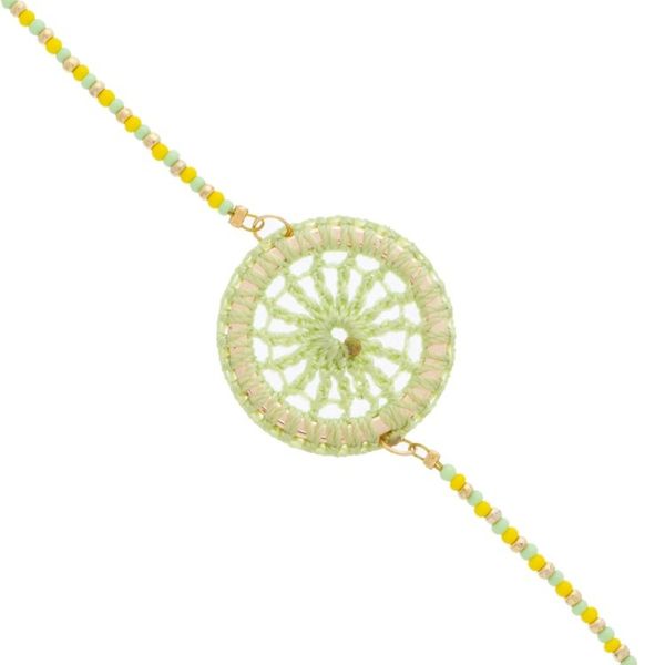 Alternate image for Hand-Crocheted Pendant Bracelet with Gold Accents Daphne
