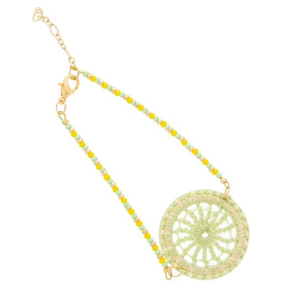 Alternate image for Hand-Crocheted Pendant Bracelet with Gold Accents Daphne