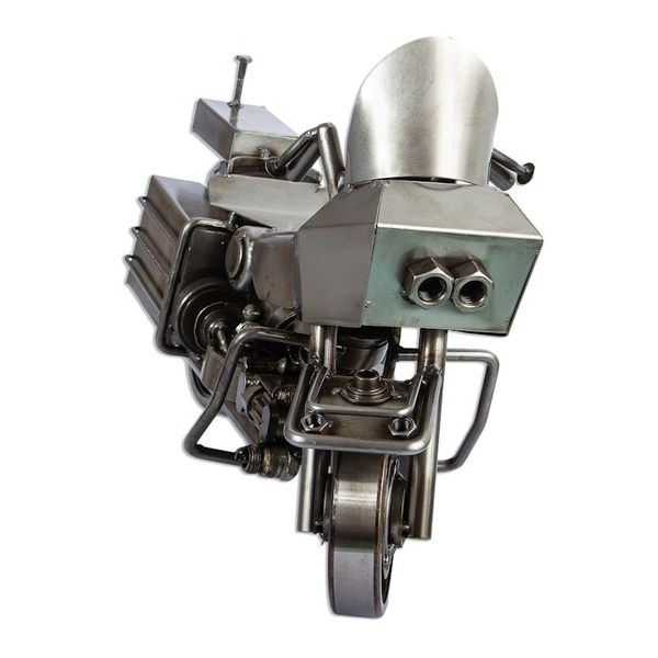Alternate image for Eco-Friendly Recycled Metal Motorcycle Sculpture Rustic Motorcycle