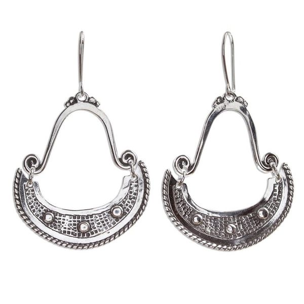 Alternate image for Sterling Silver Crescent Dangle Earrings Tarascan Crescents