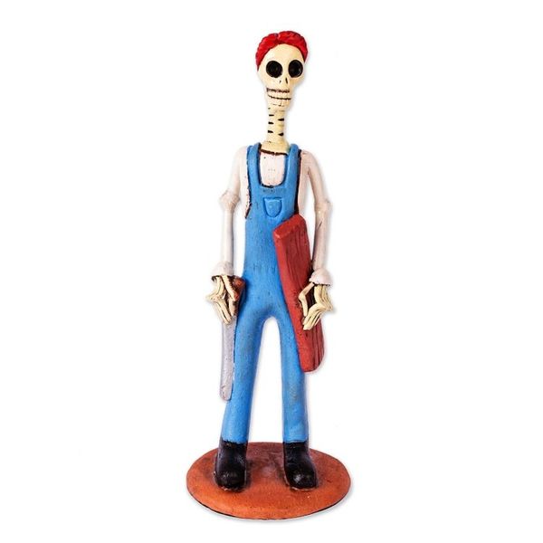 Alternate image for Hand Painted Ceramic Catrin Sculpture Carpenter Catrin