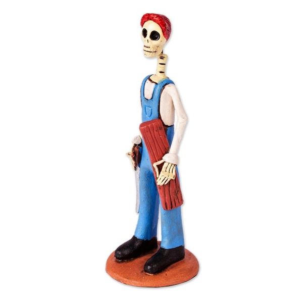 Alternate image for Hand Painted Ceramic Catrin Sculpture Carpenter Catrin