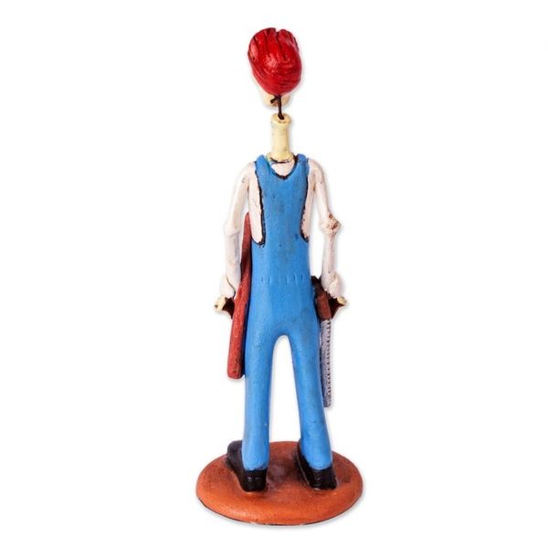 Alternate image for Hand Painted Ceramic Catrin Sculpture Carpenter Catrin