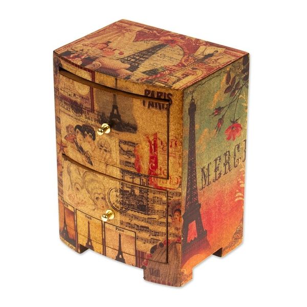 Alternate image for Artisan Crafted Wood Decoupage Jewelry Chest Carlotas Secret