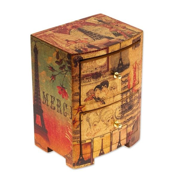 Alternate image for Artisan Crafted Wood Decoupage Jewelry Chest Carlotas Secret
