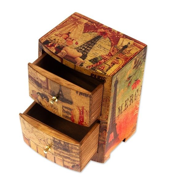 Alternate image for Artisan Crafted Wood Decoupage Jewelry Chest Carlotas Secret