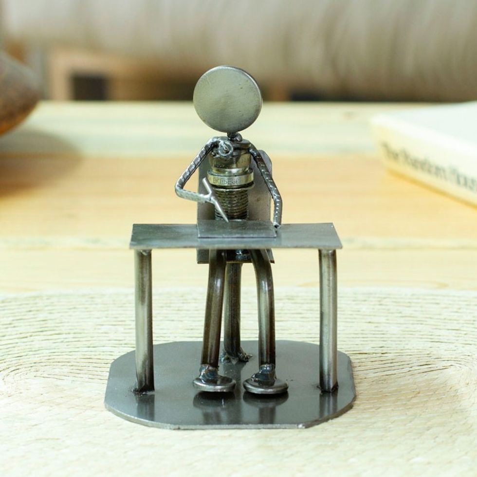 Recycled Metal Auto Part Artist Sculpture from Mexico 'Artist'