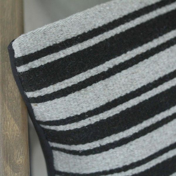 Alternate image for Handwoven Striped Wool Cushion Cover from Mexico Duality Stripes