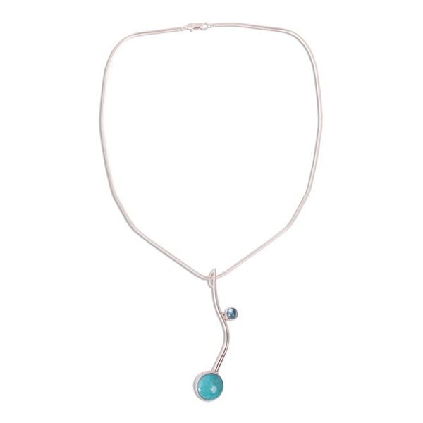 Alternate image for Collectible Taxco Silver Natural Turquoise Necklace Taxco Eclipse