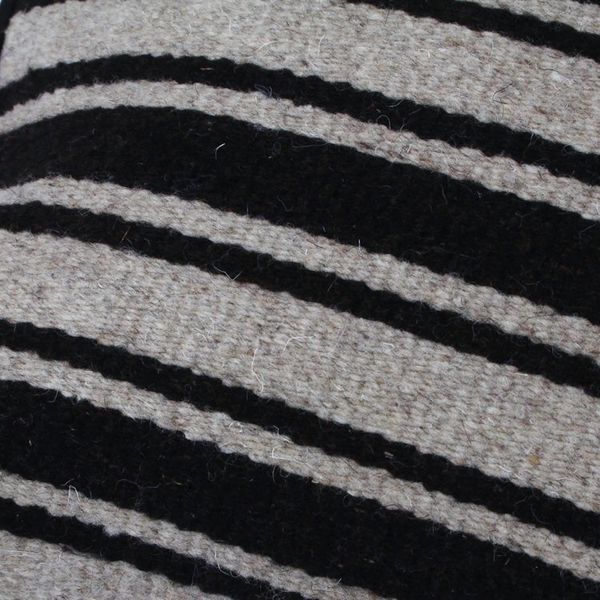 Alternate image for Handwoven Striped Wool Cushion Cover from Mexico Duality Stripes