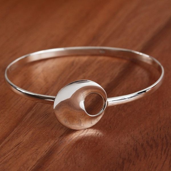 Alternate image for Modern Sterling Silver Pendant Bracelet from Mexico Modern Orbit