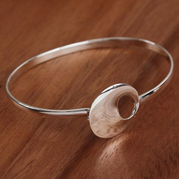 Alternate image for Modern Sterling Silver Pendant Bracelet from Mexico Modern Orbit