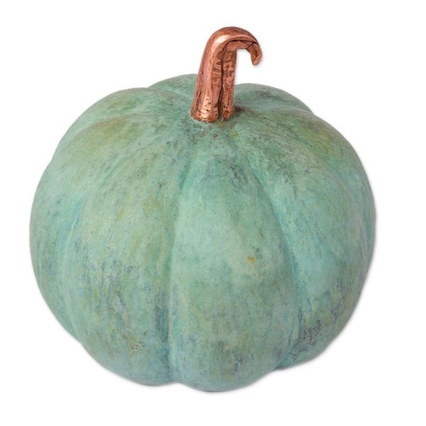 Alternate image for Antiqued Copper Pumpkin Decorative Figurine from Mexico Antique Pumpkin