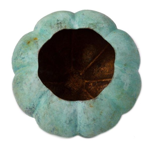 Alternate image for Antiqued Copper Pumpkin Decorative Figurine from Mexico Antique Pumpkin
