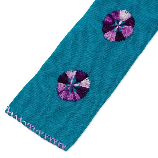 Alternate image for Green Hand Woven Cotton Bookmark with Embroidery Storyline