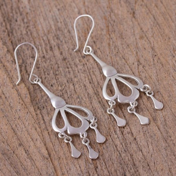 Alternate image for Sterling Silver Drop-Shaped Chandelier Earrings from Mexico Seashell Rain