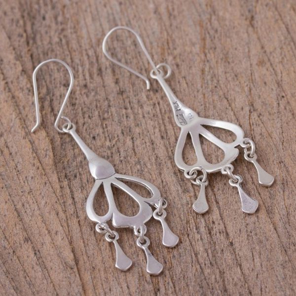 Alternate image for Sterling Silver Drop-Shaped Chandelier Earrings from Mexico Seashell Rain