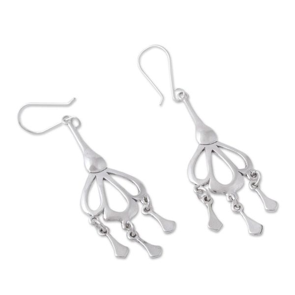 Alternate image for Sterling Silver Drop-Shaped Chandelier Earrings from Mexico Seashell Rain