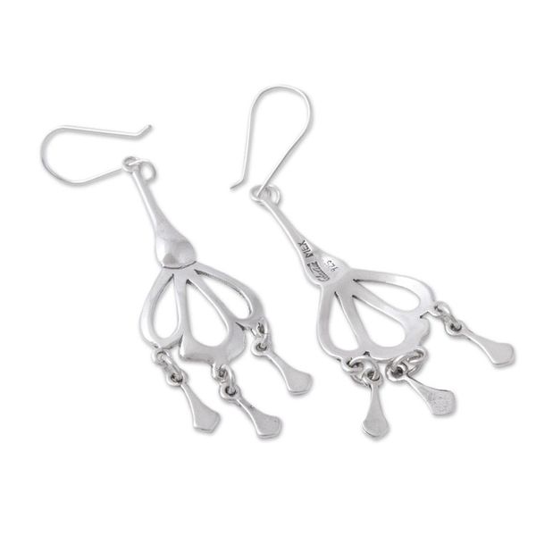 Alternate image for Sterling Silver Drop-Shaped Chandelier Earrings from Mexico Seashell Rain