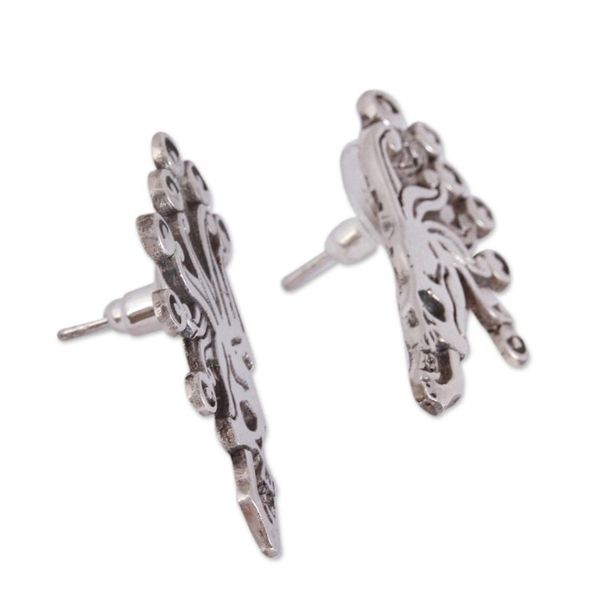 Alternate image for Sterling Silver Aztec God of Death Drop Earrings Miquiztli