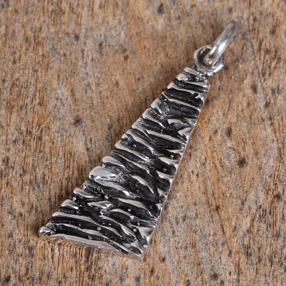 Modern Taxco Sterling Silver Pendant from Mexico 'Taxco Texture'