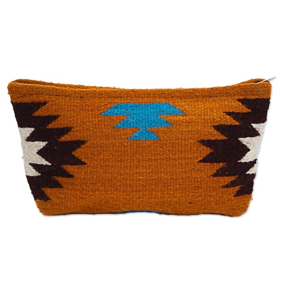 Hand Made Wool Clutch Handbag Sunrise from Mexico 'Autumn Sunrise'