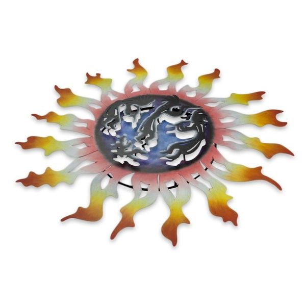 Alternate image for Mexico Modern Kokopelli Steel Wall Art Sun Sculpture Kokopelli Sun Dancers