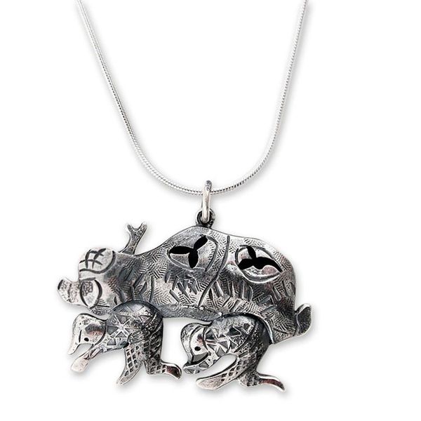Alternate image for Sterling silver pendant necklace Human Automobile