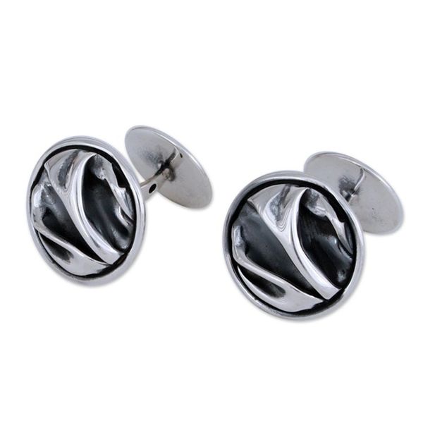 Alternate image for Unique Modern Fine Silver Cufflinks The Sierra