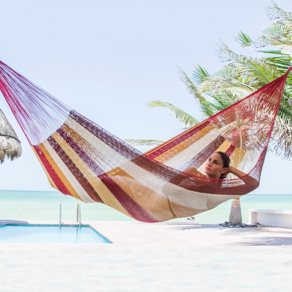 Mexican Multicolor Cotton Maya Hammock 'Loreto'