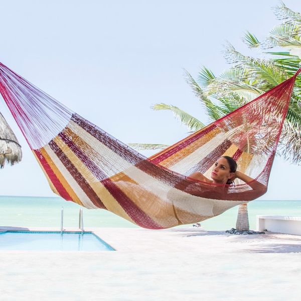Alternate image for Mexican Multicolor Cotton Maya Hammock Loreto