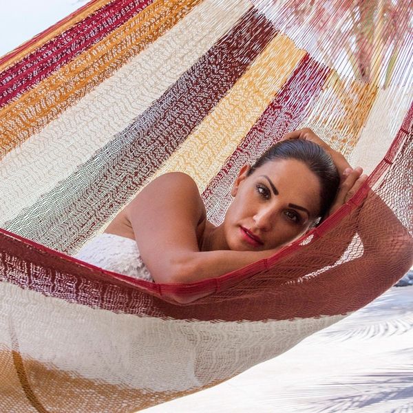 Alternate image for Mexican Multicolor Cotton Maya Hammock Loreto