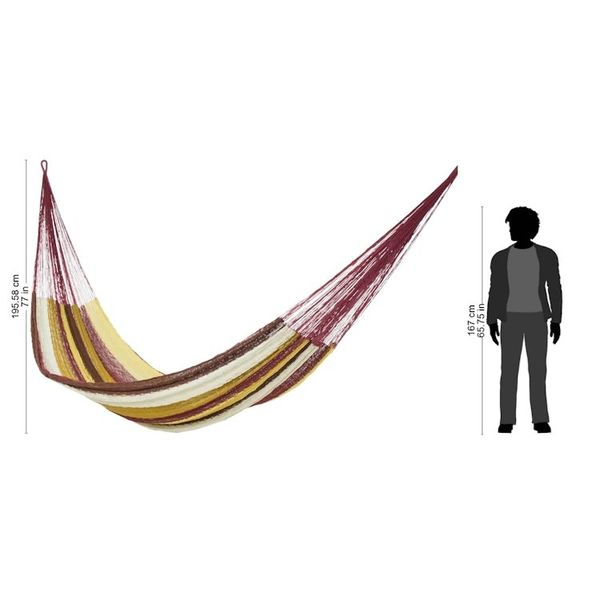 Alternate image for Mexican Multicolor Cotton Maya Hammock Loreto