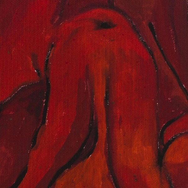 Alternate image for Signed Surrealist Gicle Artwork of Trees in Red from Mexico Red Roots with Gold