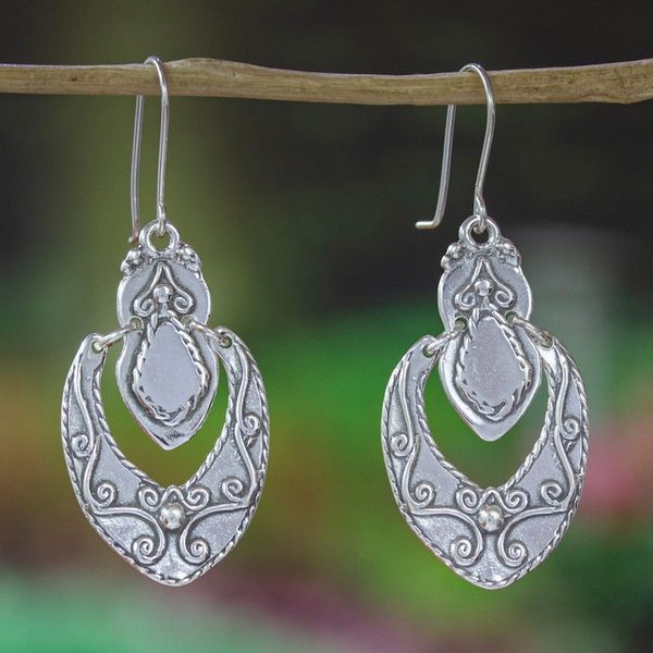 Alternate image for Belle Epoque Silver Earring Design Baroque Medallion
