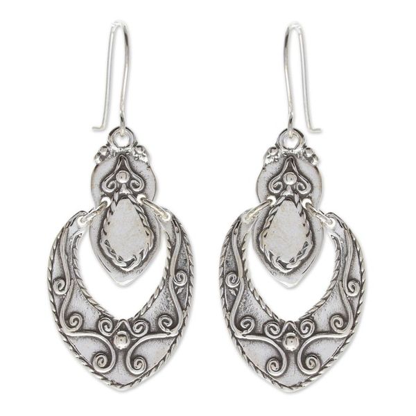 Alternate image for Belle Epoque Silver Earring Design Baroque Medallion