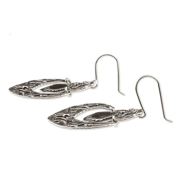 Alternate image for Belle Epoque Silver Earring Design Baroque Medallion