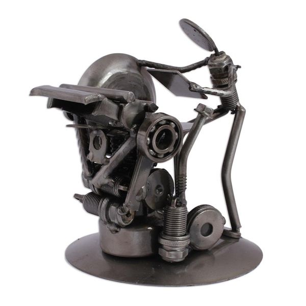 Alternate image for Recycled Metal Offset Print Unique Sculpture from Mexico Rustic Printer
