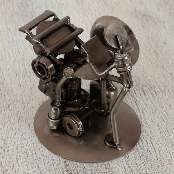Alternate image for Recycled Metal Offset Print Unique Sculpture from Mexico Rustic Printer